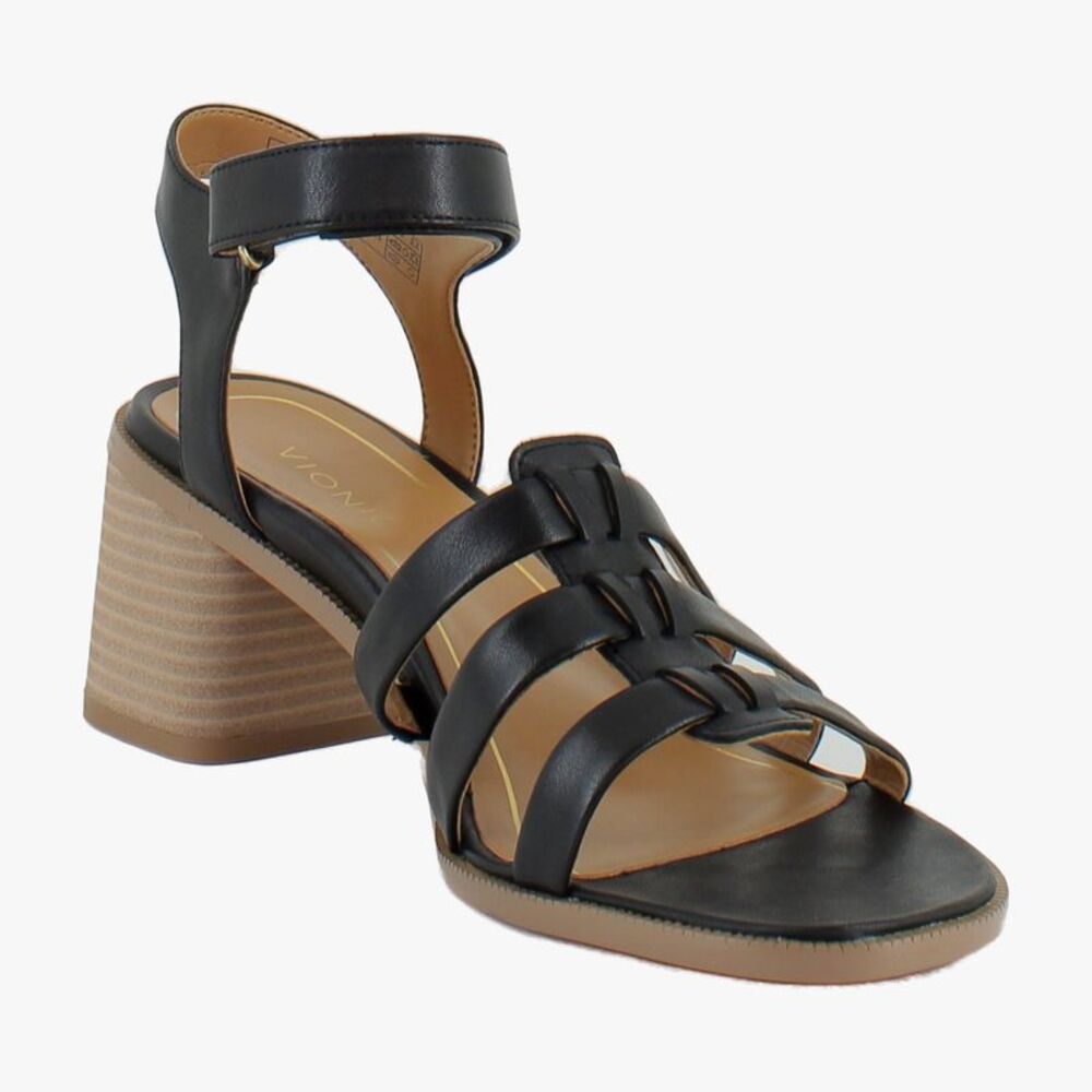 Vionic Maisy Black Leather (Wide) - Picture 1 of 8